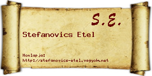 Stefanovics Etel névjegykártya